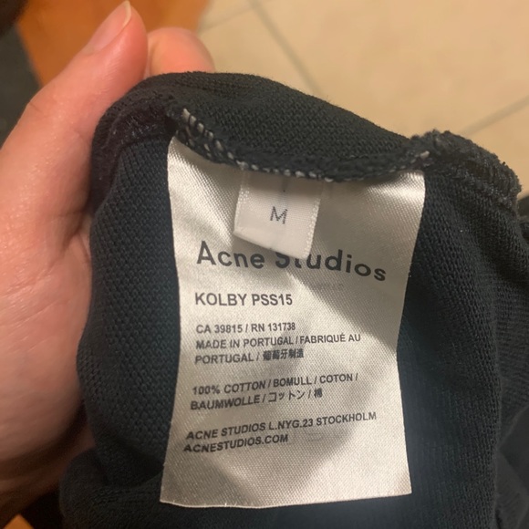 SOLD ACNE Studios Kolby dark navy/black polo shirt - Picture 4 of 6